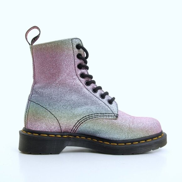 EUC Dr. Martens 1460 Pascal Rainbow Glitter Lace Up Boots in Multicolors Size 6 - Picture 8 of 16